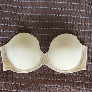 Calvin Klein Cream Strapless Bra with Underwire Support